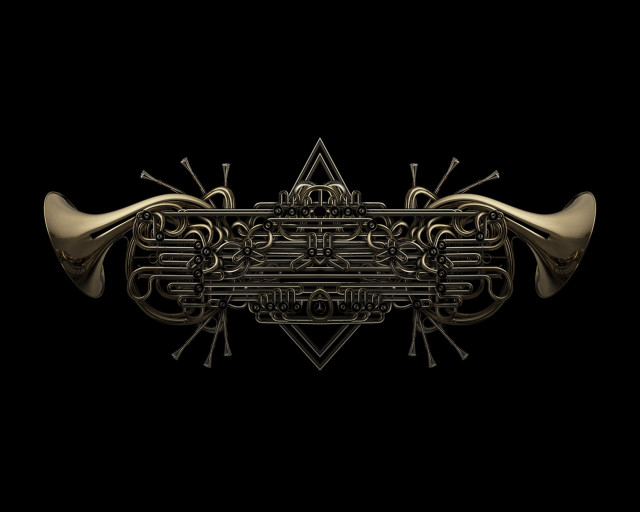 Black background gold design side free wallpaper - medium preview image