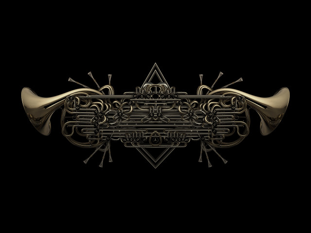 Black background gold design side #3 free wallpaper - medium preview image