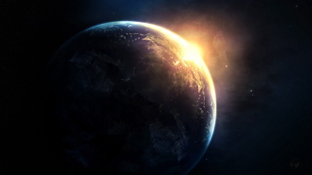 Earth view space sun clouds free wallpaper - medium preview image
