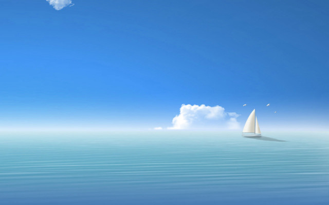 Sailboat calm blue ocean cloudy free wallpaper - medium preview image