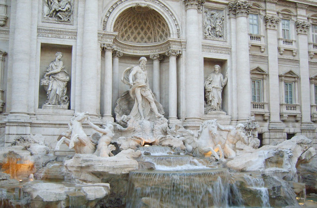 Fountain statues building middle free wallpaper - medium preview image