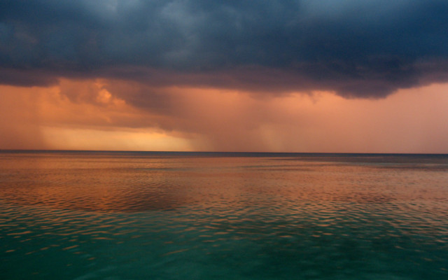 Storm ocean boat dark clouds #2 free wallpaper - medium preview image