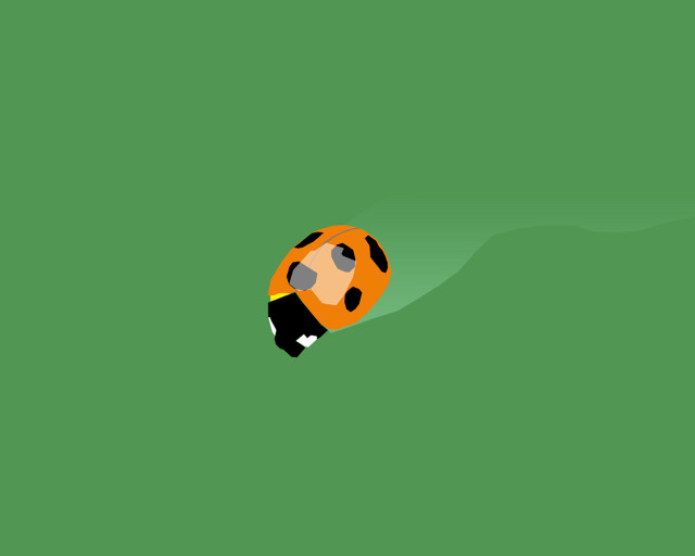 Cartoon ladybug floating green surface #2 free wallpaper - medium preview image