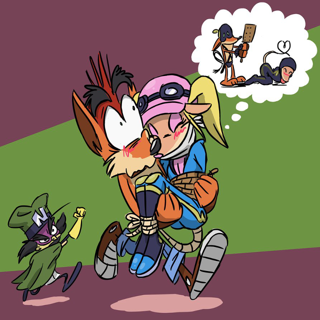 Cartoon character hugging another character #2 free wallpaper - medium preview image