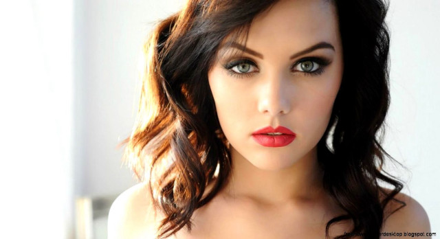 Gothic photorealistic woman longhair blueeyes free wallpaper - medium preview image