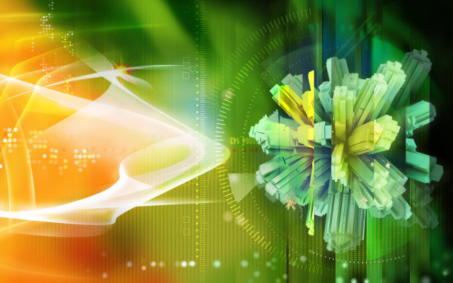 Colorful abstract flower solarpunk digital free wallpaper - medium preview image