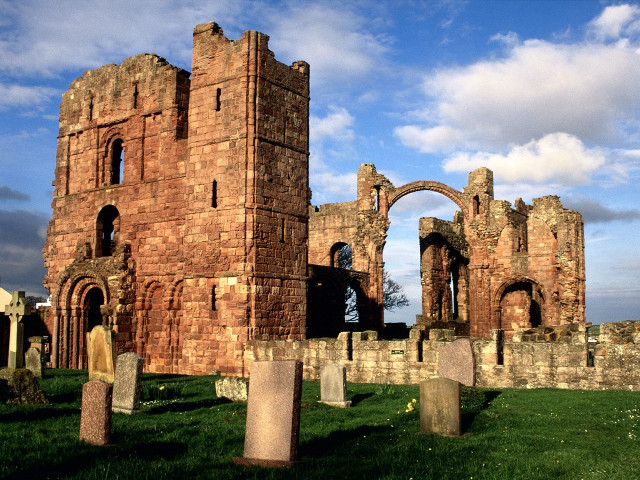 Large brick building gate cemetery free wallpaper - medium preview image