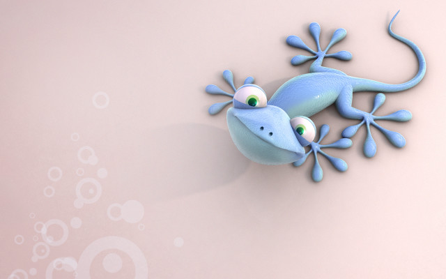 Blue gecko pink surface bubbles free wallpaper - medium preview image
