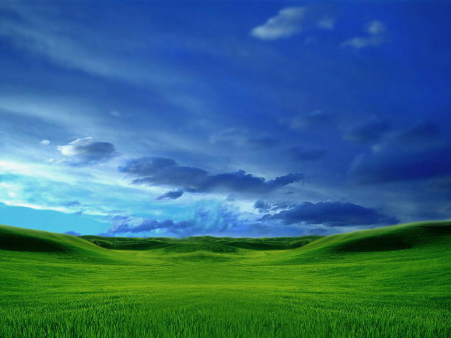 Green field blue sky clouds #47 free wallpaper - medium preview image