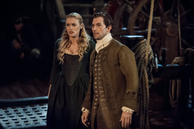 Man woman period clothing ship free wallpaper - medium preview image