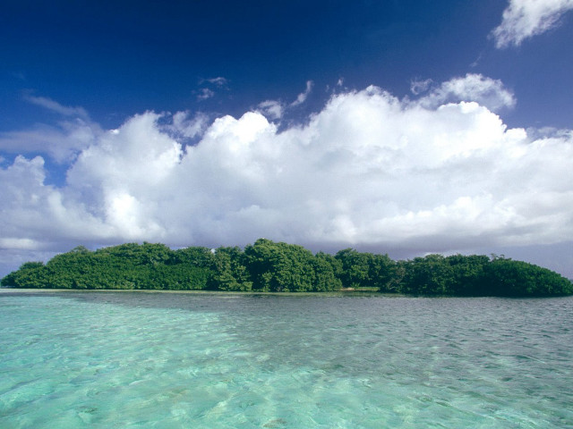 Small island water trees cloudy #3 free wallpaper - medium preview image