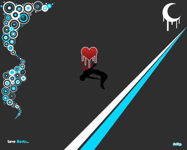 Jumping heart moon blue line free wallpaper - medium preview image