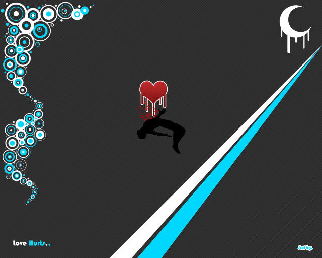Jumping heart moon background blue free wallpaper - medium preview image