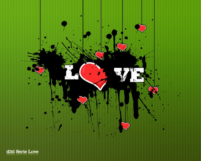Green background red heart love #2 free wallpaper - medium preview image