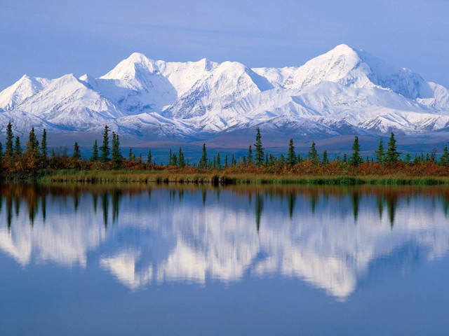 Mountain range reflection lake trees #16 free wallpaper - medium preview image