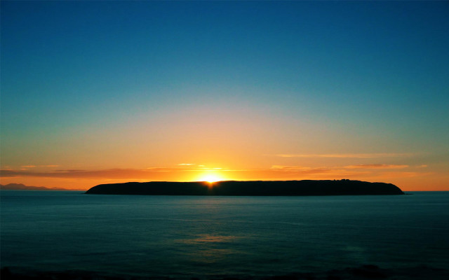 Sunset water island clouds sky #3 free wallpaper - medium preview image
