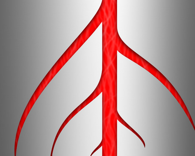 Red ribbon hanging pole gray free wallpaper - medium preview image