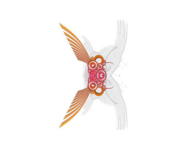 Red orange fish with wings free wallpaper - medium preview image