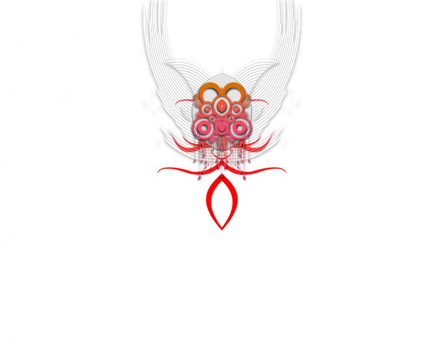 Red white bird circles ribbon #2 free wallpaper - medium preview image