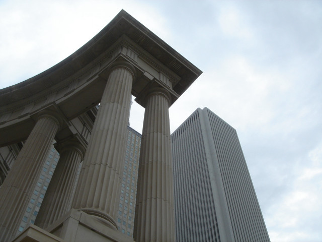 Tall building large pillars sky #4 free wallpaper - medium preview image