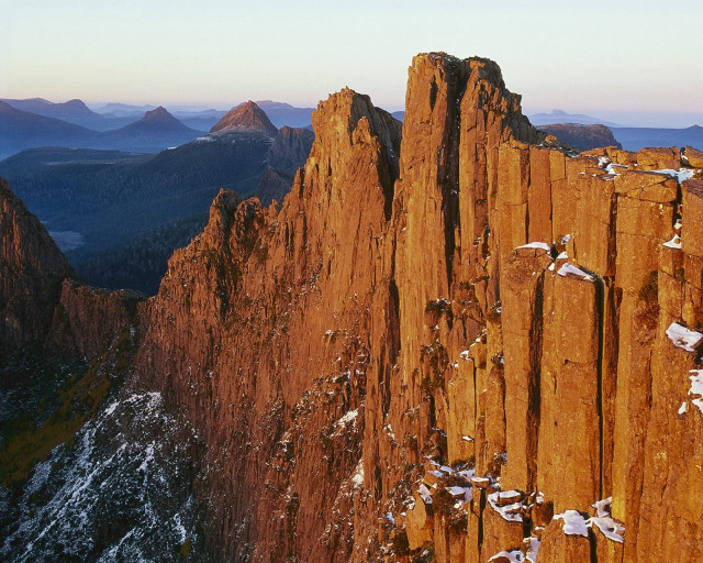 Mountain rock formation snow background free wallpaper - medium preview image