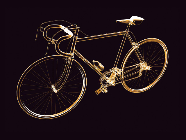 Golden bicycle black background gold free wallpaper - medium preview image