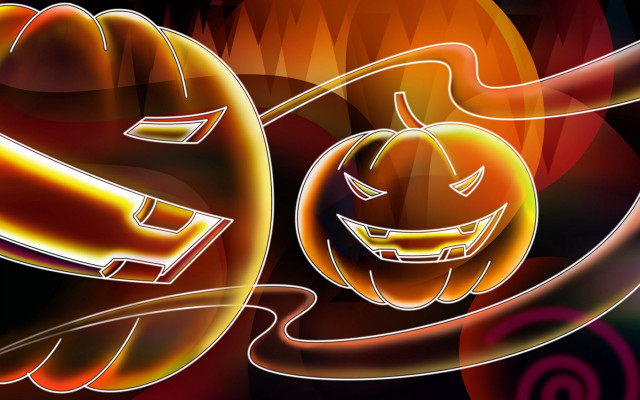 Pumpkin knife mouth digital painting free wallpaper - medium preview image