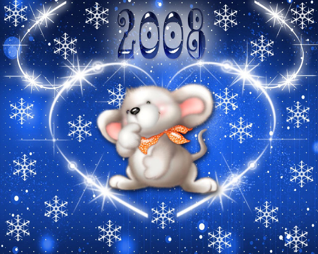 Mouse bow heart snowflakes background free wallpaper - medium preview image