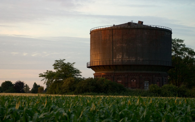 Water tower grass field trees #3 free wallpaper - medium preview image