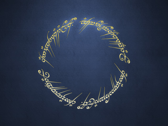 Golden circle writing blue background free wallpaper - medium preview image