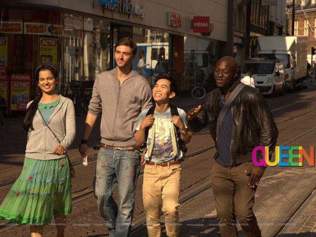 People walking street train track free wallpaper - medium preview image