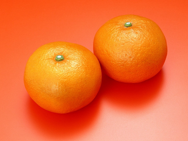Two oranges red surface green free wallpaper - medium preview image