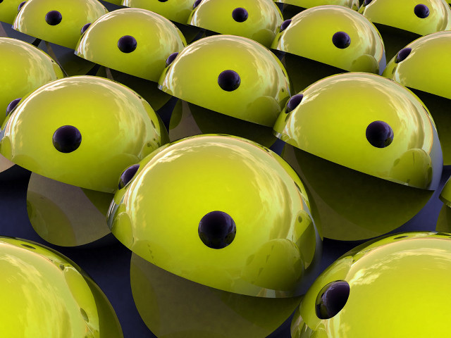 Yellow balls holes pattern rows free wallpaper - medium preview image