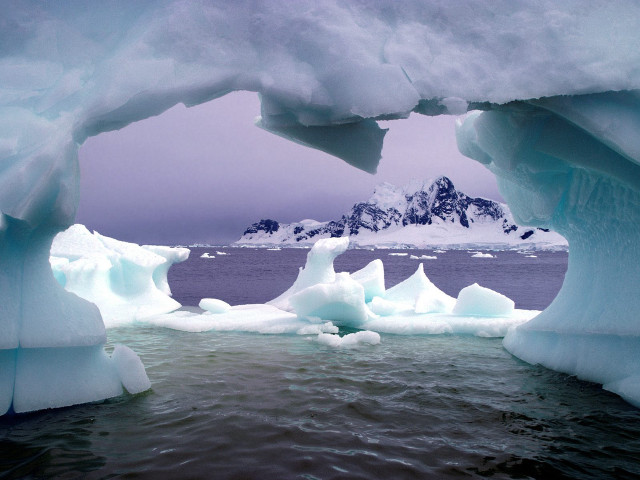 Large iceberg ocean mountain range #2 free wallpaper - medium preview image