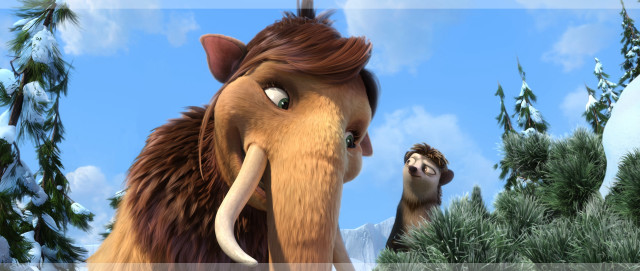 Woolly mammoth monkey snow trees free wallpaper - medium preview image
