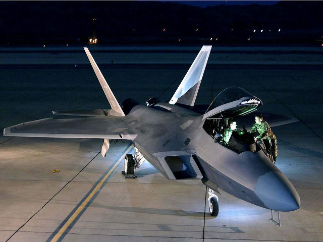 Fighter jet airport tarmac night #3 free wallpaper - medium preview image
