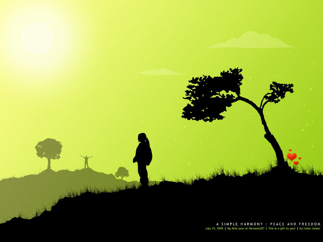 Person hill tree heart sky free wallpaper - medium preview image