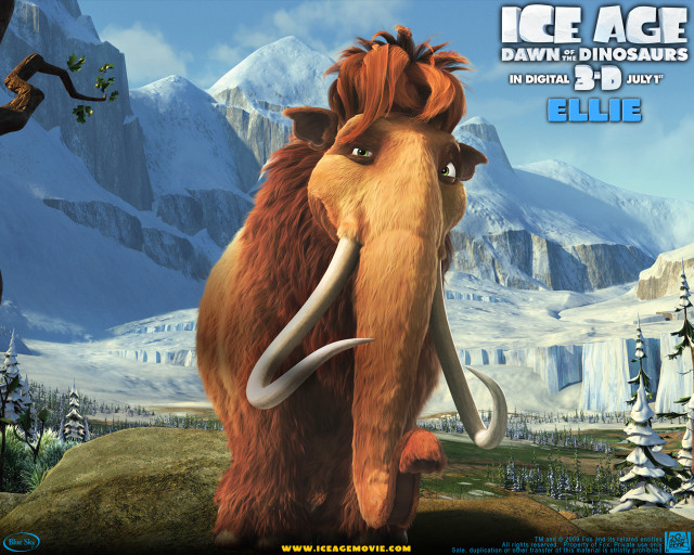 Cartoon wooly mammoth mountain ice free wallpaper - medium preview image