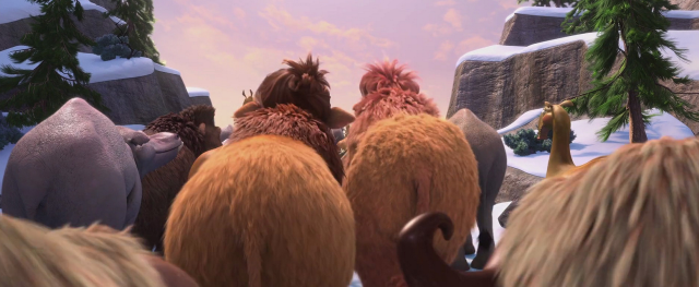 Animated animals snowy area trees free wallpaper - medium preview image
