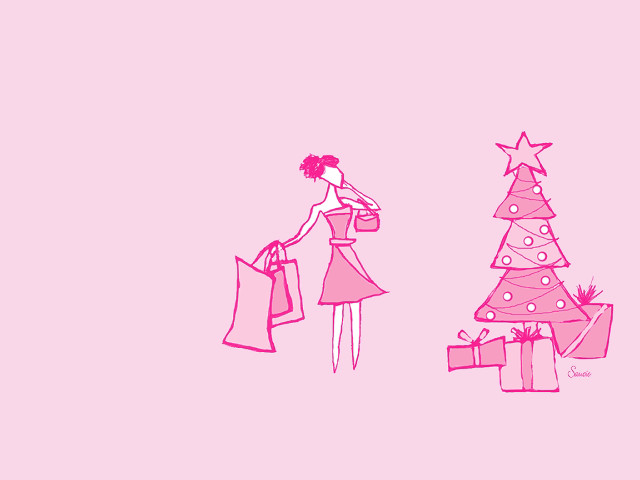 Woman shopping bag christmas tree free wallpaper - medium preview image