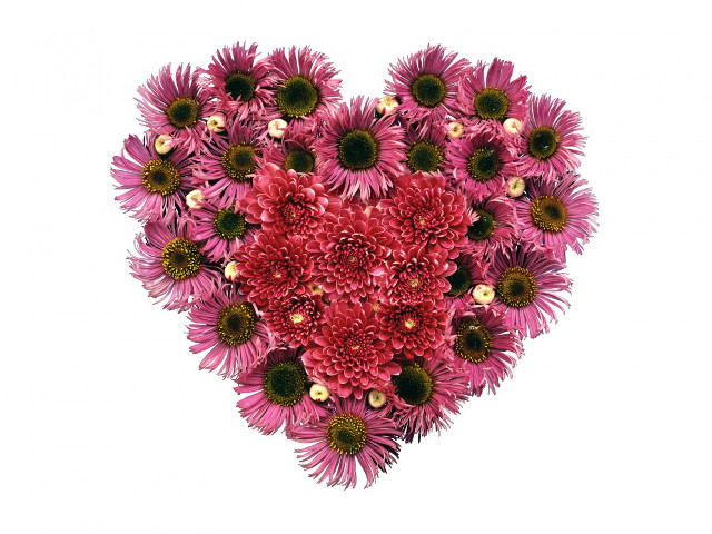 Heart shaped flower arrangement white #2 free wallpaper - medium preview image