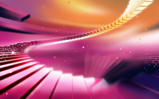 Colorful long staircase bright light free wallpaper - medium preview image