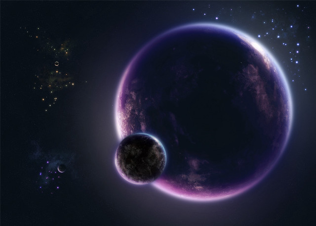 Purple black planet small background free wallpaper - medium preview image