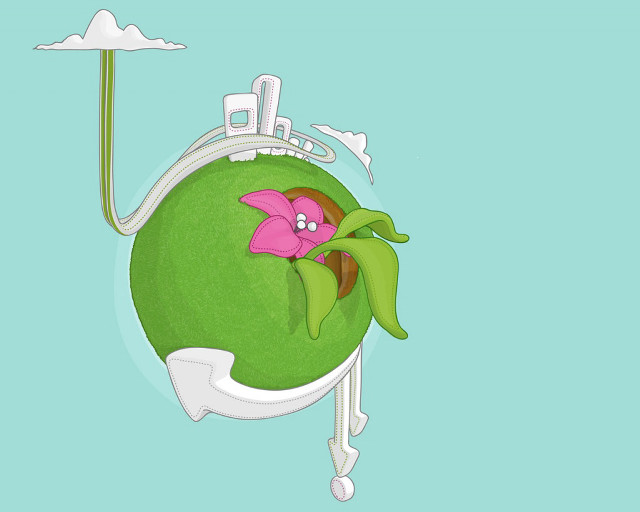 Cartoon character pink flower green #2 free wallpaper - medium preview image