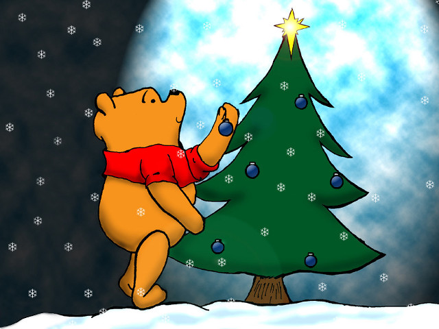 Cartoon bear christmas tree star free wallpaper - medium preview image