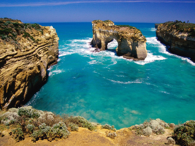 Rocky cliff blue ocean rock #2 free wallpaper - medium preview image