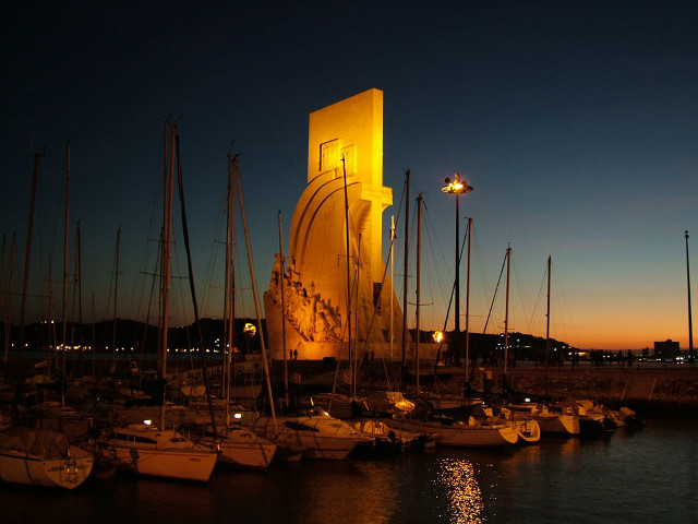 Boats parked water night time free wallpaper - medium preview image