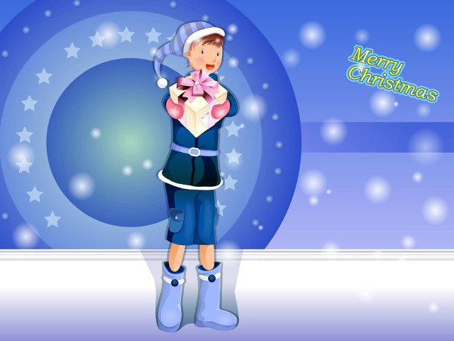 Boy teddy christmas tree starry free wallpaper - medium preview image