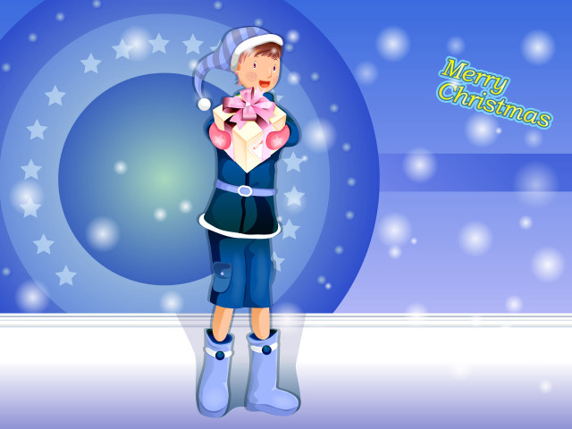 Boy holding teddy christmas tree free wallpaper - medium preview image