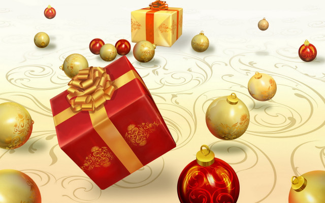 Red gift box gold bow #2 free wallpaper - medium preview image